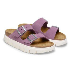 Birkenstock Shoes Arizona Chunky Mauve Suede Leather Sandals